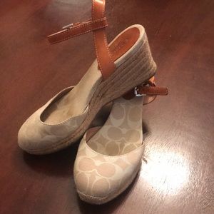 Coach Wedge Sandals - Barely Worn